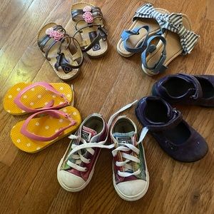 Lot of toddler girls shoes size 6/7 Converse & Lands End!